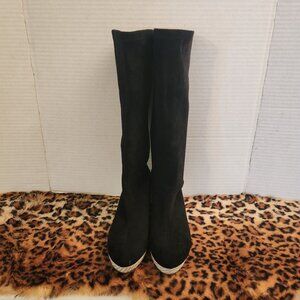 Tall suede-look boots